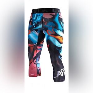 LAFROI Men's👱🏼‍♂️Compression Fit 3/4 Tights 👖w Pcoket/Non-PocketYSK10 Sz XL